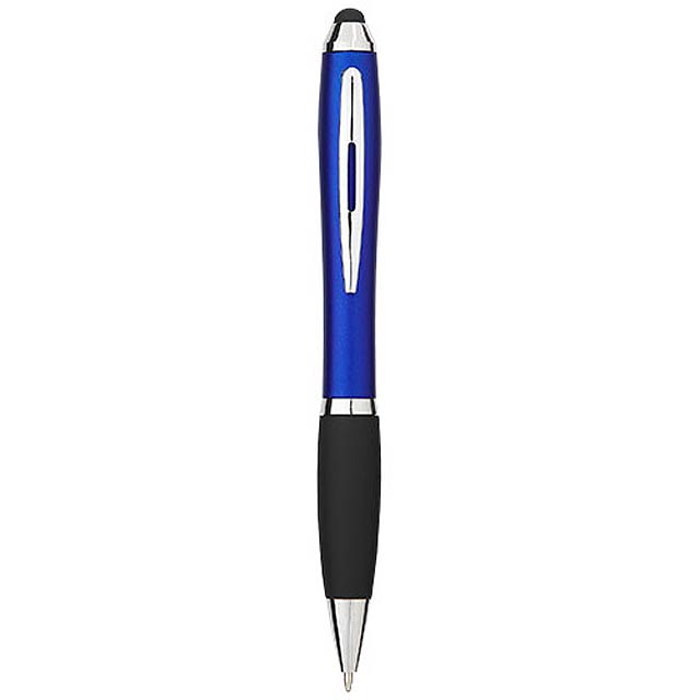 Nash coloured stylus ballpoint pen with black grip - blue