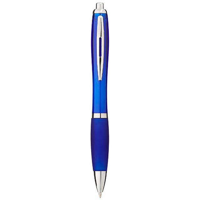 Nash ballpoint pen with coloured barrel and grip - blue