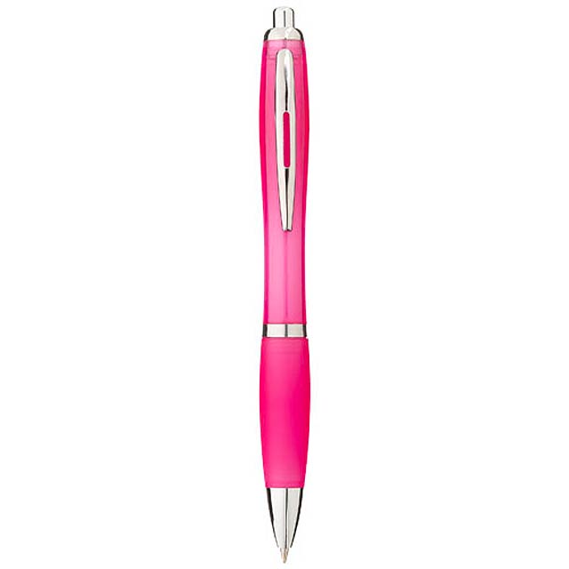 Nash ballpoint pen with coloured barrel and grip - pink