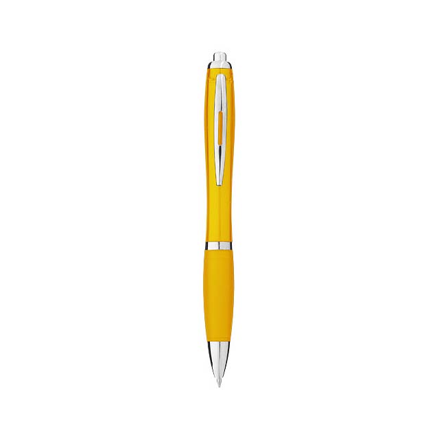 Nash ballpoint pen with coloured barrel and grip - yellow