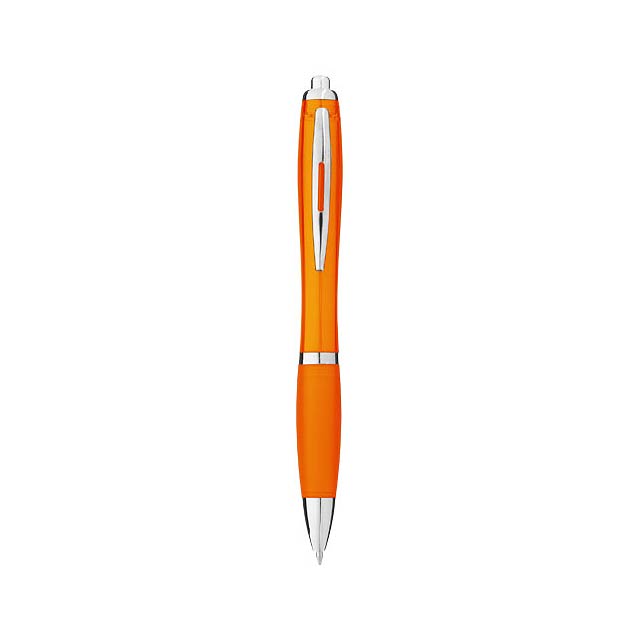 Nash ballpoint pen with coloured barrel and grip - orange