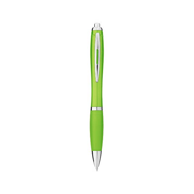 Nash ballpoint pen with coloured barrel and grip - lime