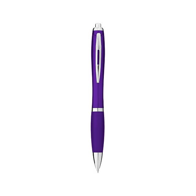 Nash ballpoint pen with coloured barrel and grip - violet