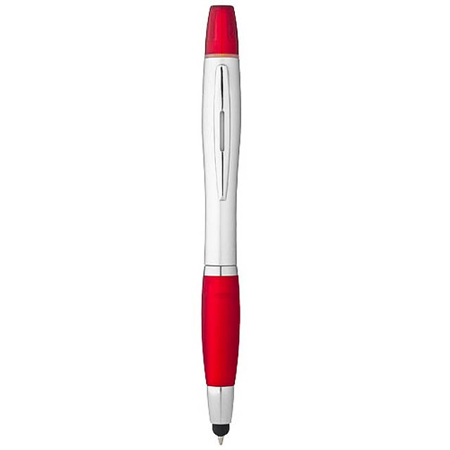 Nash stylus ballpoint pen and highlighter - red