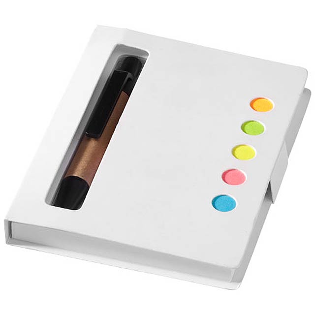 Reveal coloured sticky notes booklet with pen - white