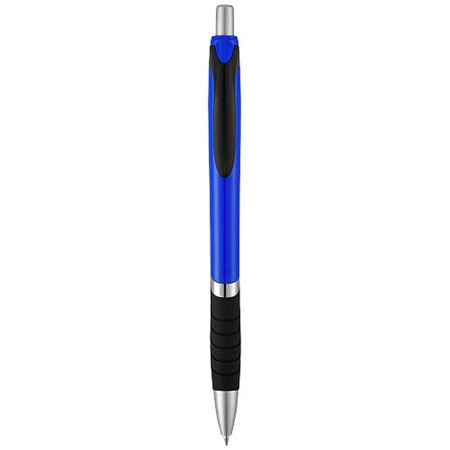 Turbo ballpoint pen with rubber grip - royal blue