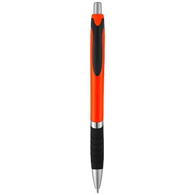 Kuličkové pero s pryžovým úchopem Turbo - oranžová