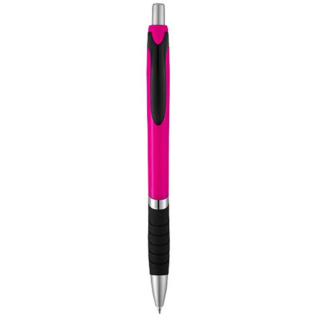 Turbo ballpoint pen with rubber grip - pink