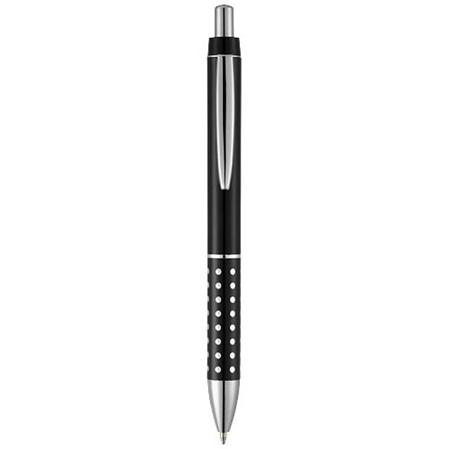 Bling ballpoint pen with aluminium grip - black