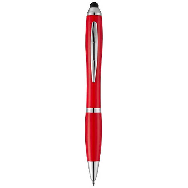 Nash stylus ballpoint pen with coloured grip - red