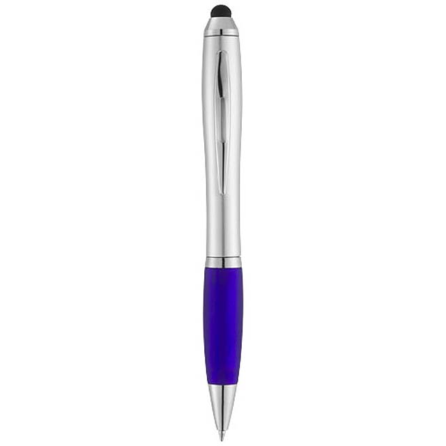 Nash Stylus Kugelschreiber silbern mit farbigem Griff - Silber