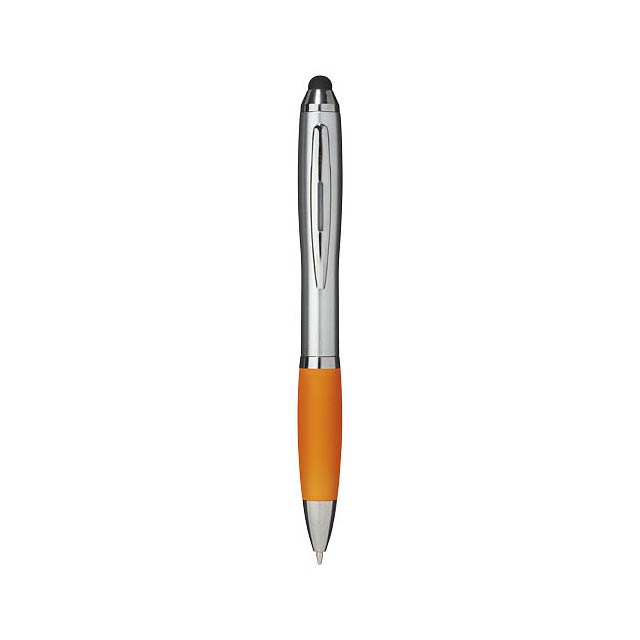 Nash Stylus Kugelschreiber silbern mit farbigem Griff - Orange