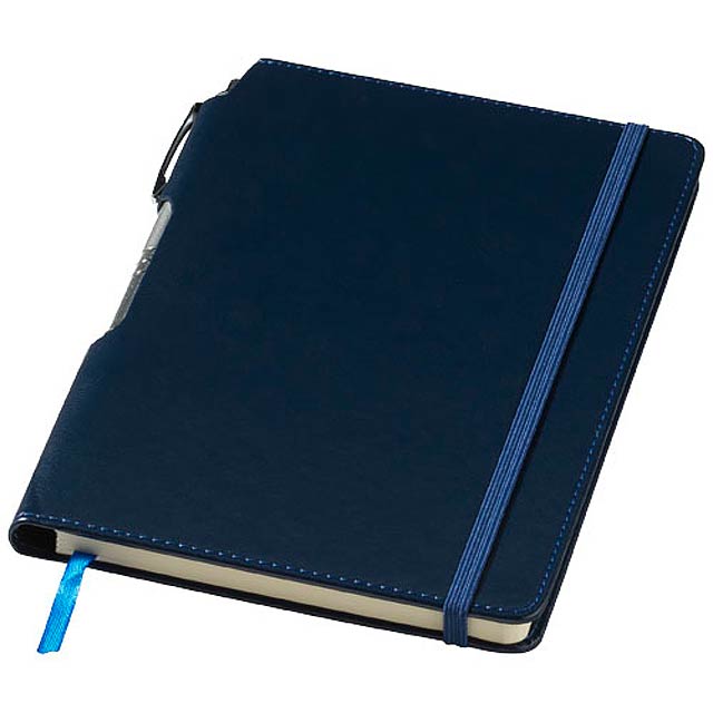 Panama A5 hard cover notebook with pen - blue