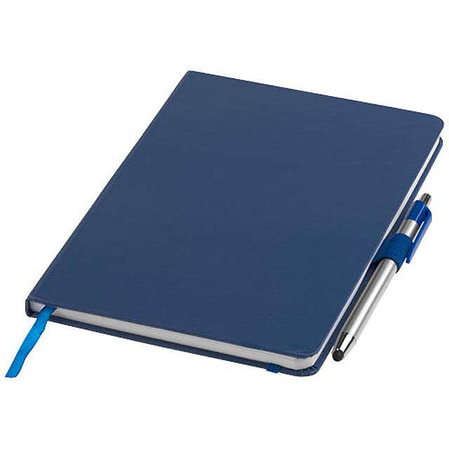 Crown A5 Notizbuch mit Stylus Kugelschreiber - blau