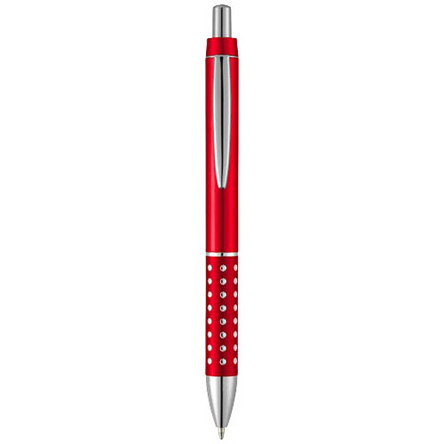 Bling ballpoint pen with aluminium grip - red