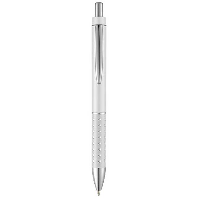 Bling ballpoint pen with aluminium grip - white