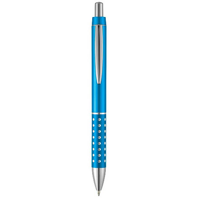 Bling ballpoint pen with aluminium grip - baby blue