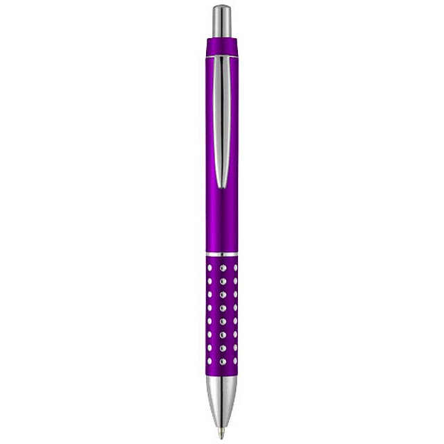 Bling ballpoint pen with aluminium grip - violet