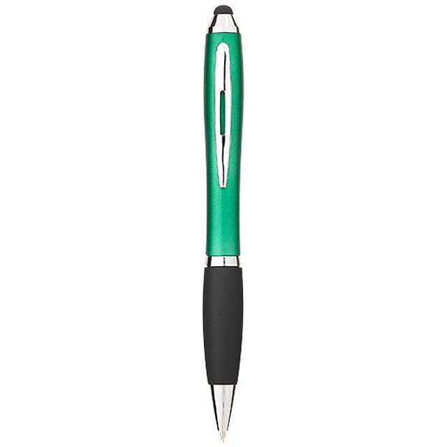 Nash coloured stylus ballpoint pen with black grip - green