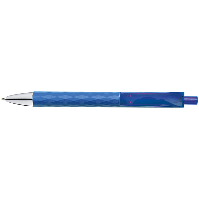 Plastic ball pen with patterns - blue