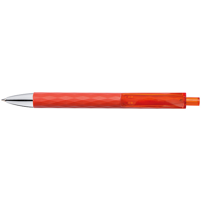 Plastic ball pen with patterns - red