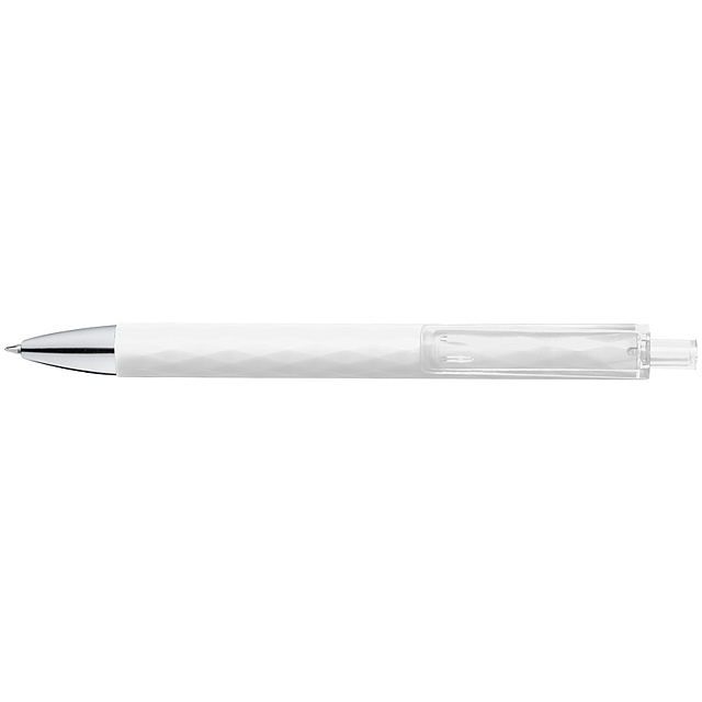 Plastic ball pen with patterns - white