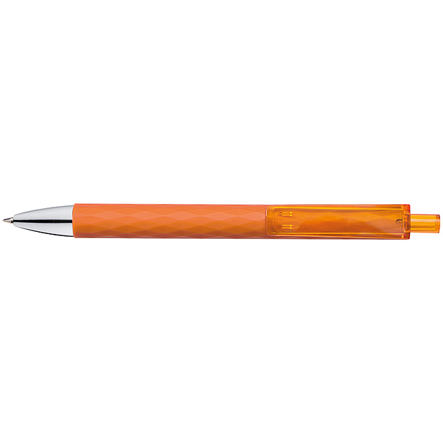Plastic ball pen with patterns - orange