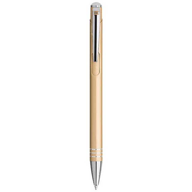 Izmir ballpoint pen with knurled pusher - gold