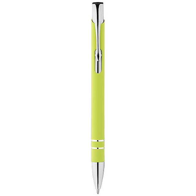 Corky ballpoint pen with rubber-coated exterior - lime