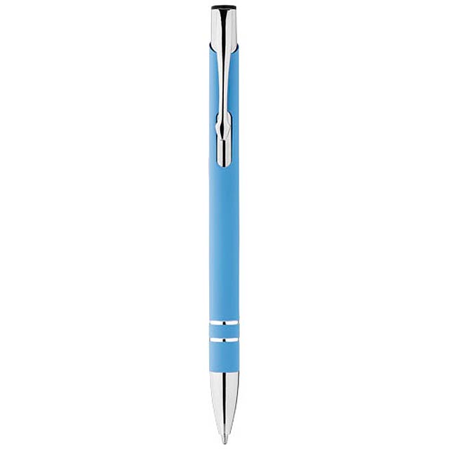 Corky ballpoint pen with rubber-coated exterior - blue