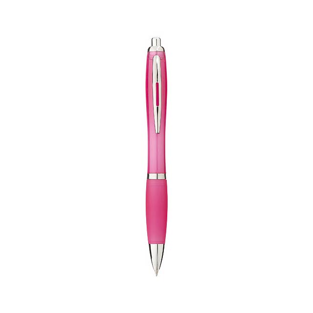 Kuličkové pero Nash s barevným tělem úchopem - ružová