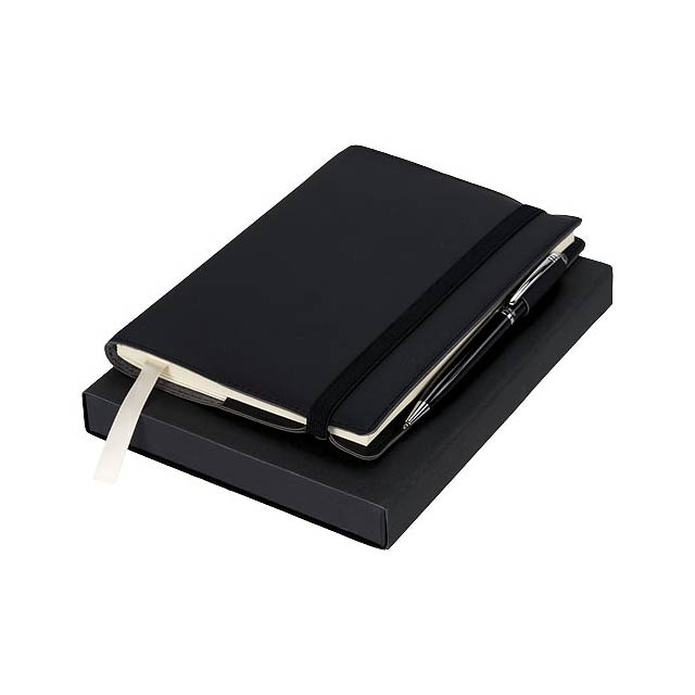 Aria notebook with pen gift set - black