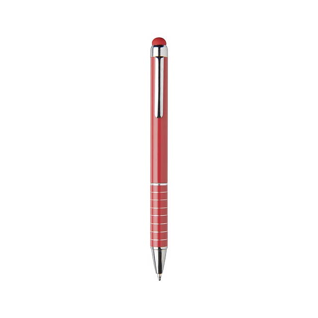 Hliníkové kuličkové pero Glaze - transparentná červená