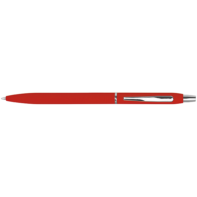 Guma coated ball pen - red