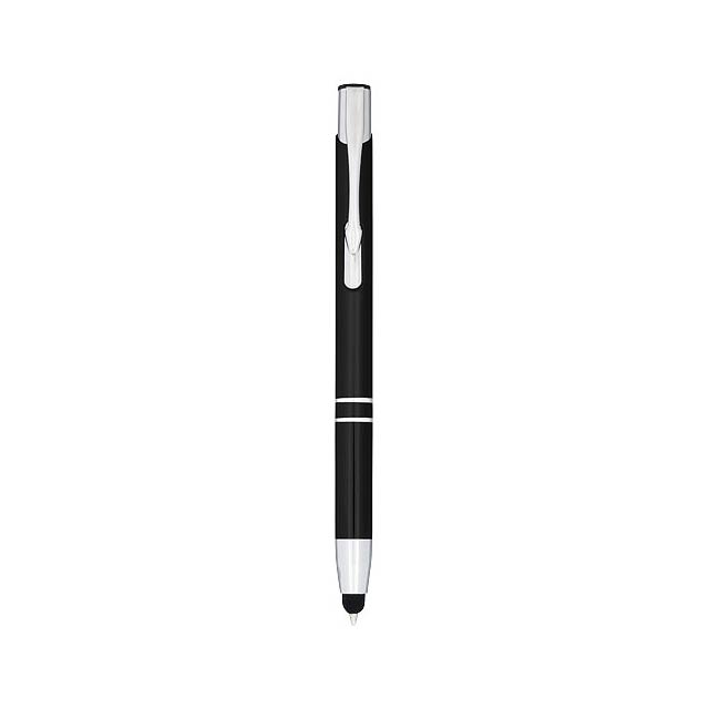 Moneta anodized aluminium click stylus ballpoint pen - black