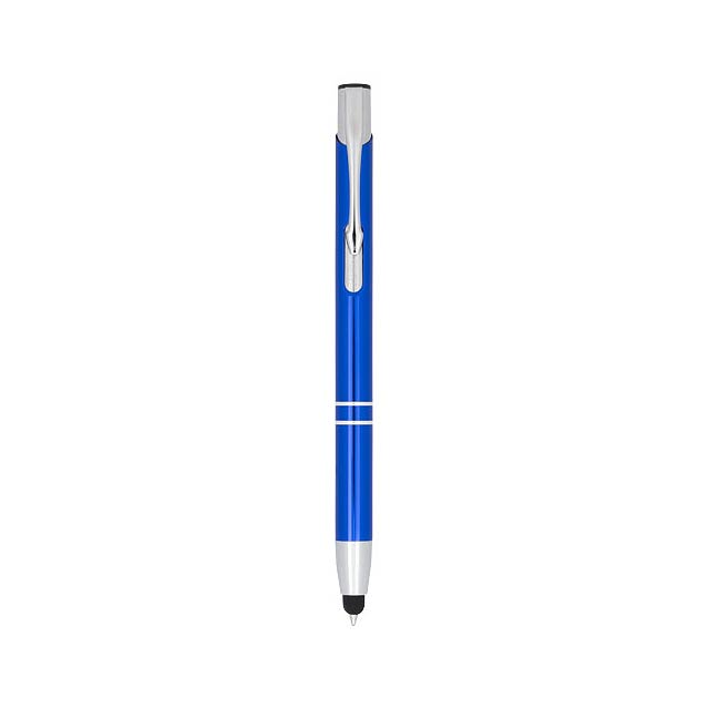 Moneta anodized aluminium click stylus ballpoint pen - blue