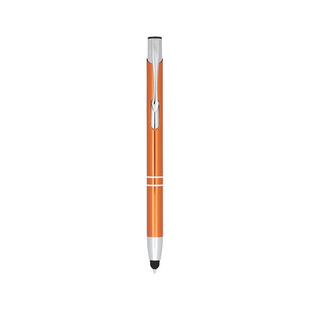 Moneta anodized aluminium click stylus ballpoint pen - orange