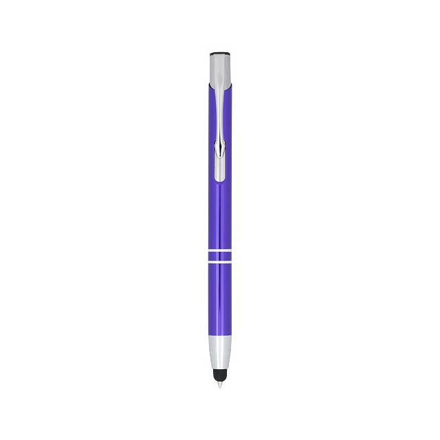 Moneta anodized aluminium click stylus ballpoint pen - violet
