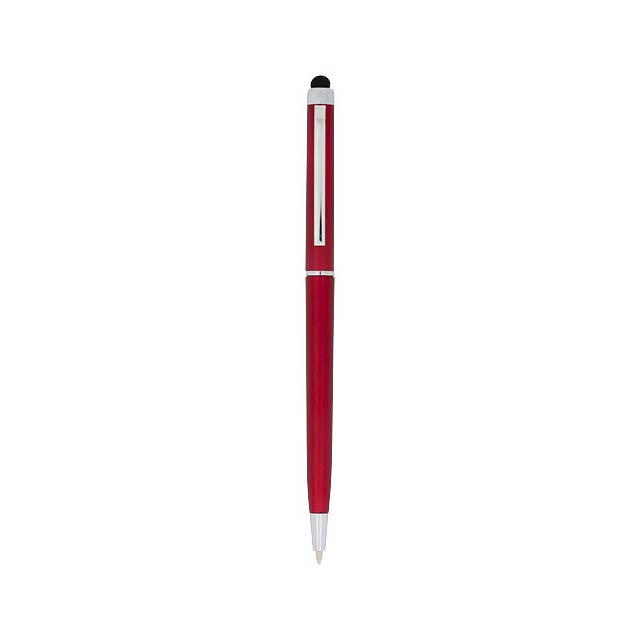 Valeria ABS ballpoint pen with stylus - transparent red