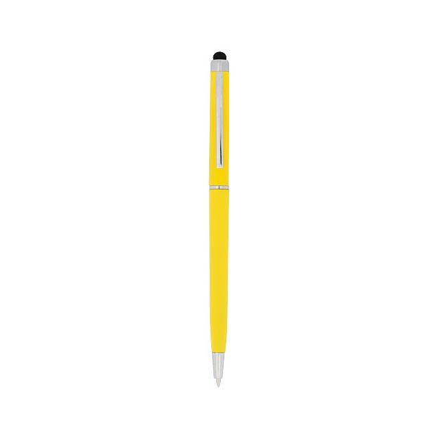 Valeria ABS ballpoint pen with stylus - yellow