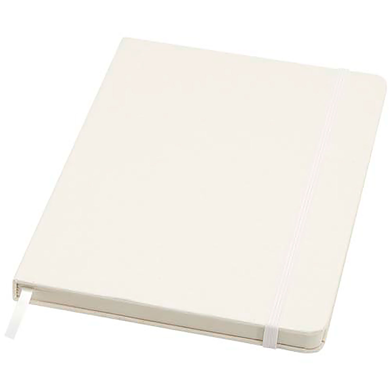 Bass A5 recycled hard cover notebook with lined pages - white