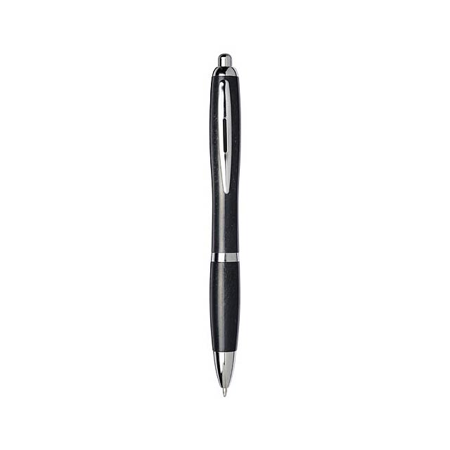 Nash Kugelschreiber aus Weizenstroh mit Chromspitze - schwarz