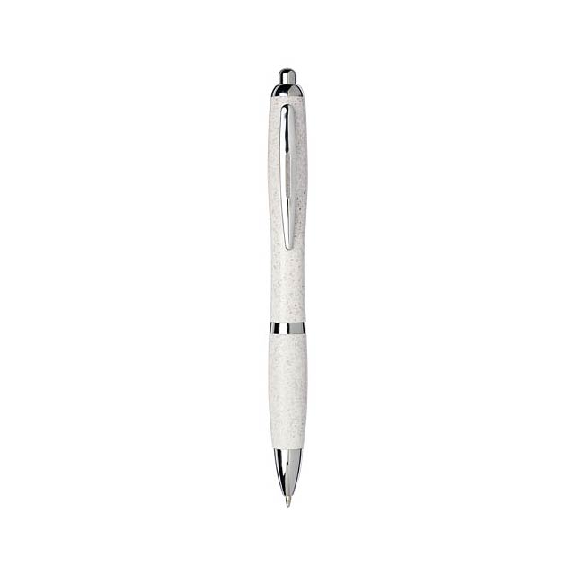 Nash kuličkové pero z pšeničné slámy se špičkou z chromu - stříbrná lesk