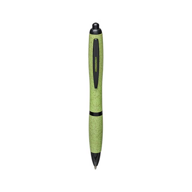 Nash Kugelschreiber aus Weizenstroh mit schwarzer Spitze - Grün