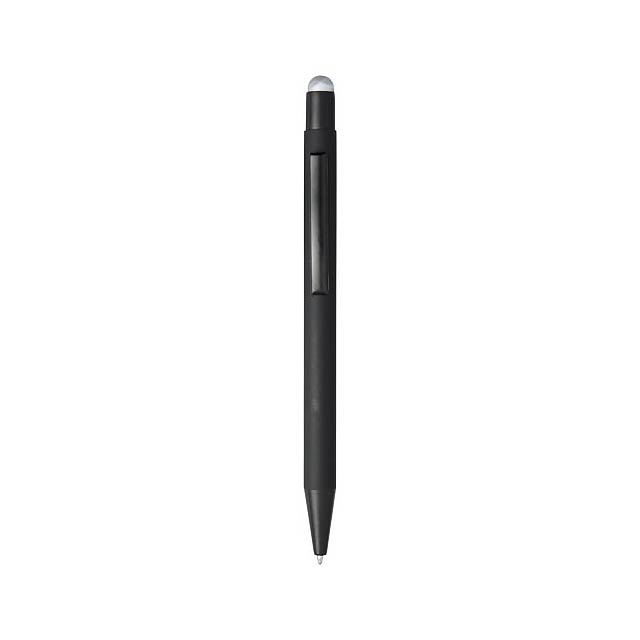Pryžové kuličkové pero a stylus Dax - černá