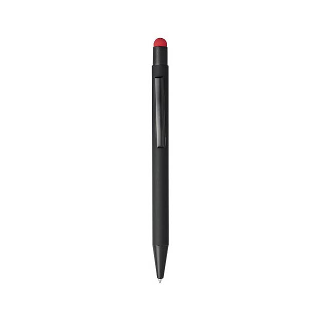 Pryžové kuličkové pero a stylus Dax - černá