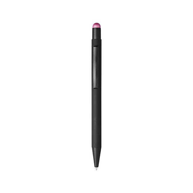 Pryžové kuličkové pero a stylus Dax - čierna