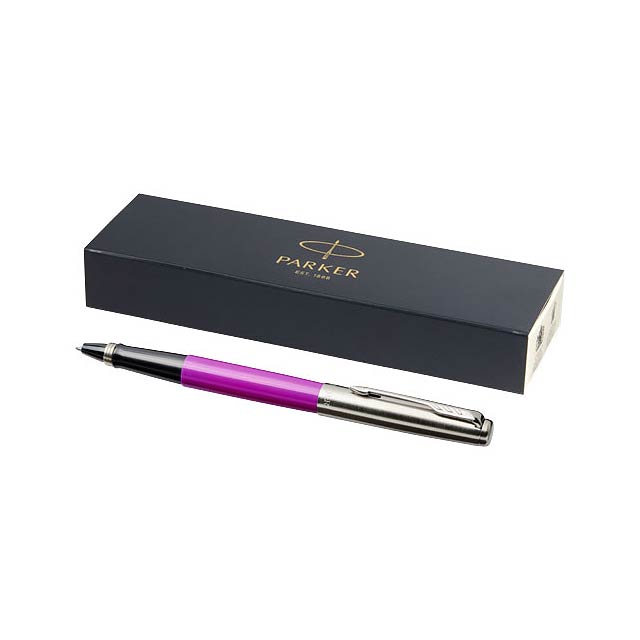 Jotter plastic with stainless steel rollerbal pen - fuchsia