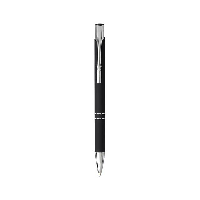 Moneta soft touch click ballpoint pen - black