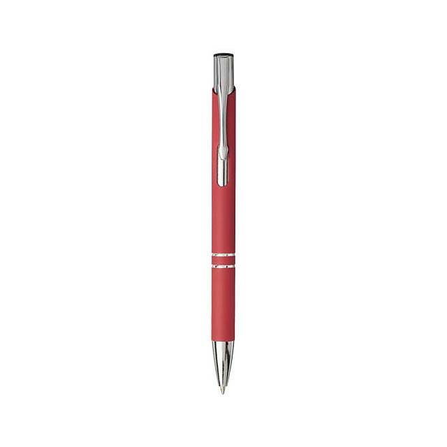 Moneta soft touch click ballpoint pen - transparent red